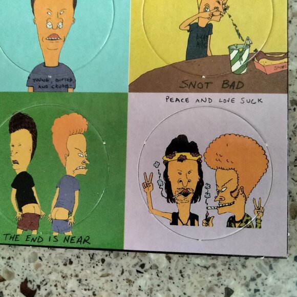 DUO: New Beavis & Butthead Unpunched Pogs Milk Caps Sheets - Picture 6 of 11